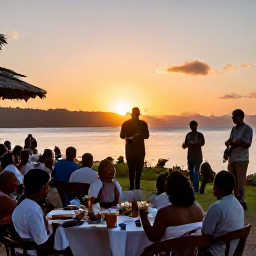 Caribbean Holidays, Dominican Adventures, Travellers enjoying a sunset meal and live merengue music in a Dominican Republic town
