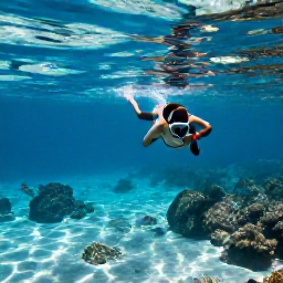 Caribbean Holidays, Dominican Beaches, Visitors snorkelling in clear Caribbean water near the Dominican Republic, colourful fish and coral visible below