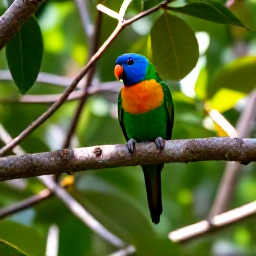 Caribbean Holidays, Dominican Birdwatching, A colourful Hispaniolan parrot perched in a lush green tree in the Dominican Republic during July