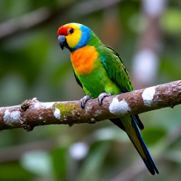 Caribbean Holidays, Dominican Birdwatching, Hispaniolan parrot and other Caribbean birds in native woodland, photographed in natural surroundings