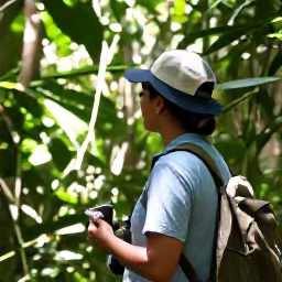 Caribbean Holidays, Dominican Birdwatching, Local birdwatching guide leading visitors through a shaded nature reserve in the Dominican Republic on a sunny July morning