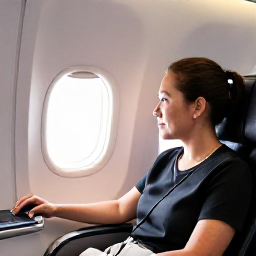 Caribbean Holidays, Dominican Business Class, Business class traveller relaxing in a comfortable aircraft seat before a flight to the Dominican Republic