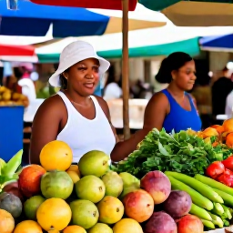 Caribbean Holidays, Dominican Cooking Holidays, A relaxed local food market in the Dominican Republic with colourful tropical fruit, vegetables, herbs and friendly stallholders