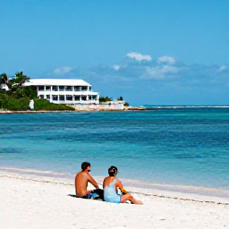 Caribbean Holidays, Dominican December, Couple enjoying a quiet sandy beach and calm Caribbean water near an all-inclusive resort in the Dominican Republic