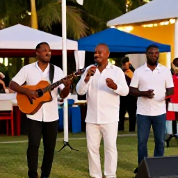 Caribbean Holidays, Dominican December, Dominican Republic merengue and bachata musicians performing at a lively outdoor December celebration