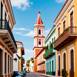 Caribbean Holidays, Dominican Instagram Hotspots, Colourful streets and historic Spanish colonial buildings in Santo Domingo's Zona Colonial, Dominican Republic