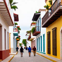 Caribbean Holidays, Dominican January, Travellers walking through colourful colonial streets and visiting historic buildings in Santo Domingo during daytime