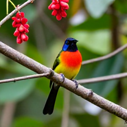 Caribbean Holidays, Dominican Nature Holidays, Colourful tropical birds and flowering plants in a Dominican Republic national park