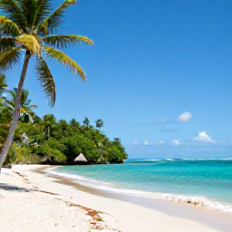 Caribbean Holidays, Dominican Nature Holidays, Quiet Caribbean beach in the Dominican Republic with coconut palms, turquoise water and a small nature reserve nearby