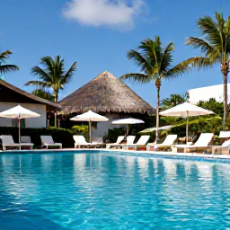 Caribbean Holidays, Dominican Republic Adults Only December, Adults relaxing beside a bright turquoise Caribbean swimming pool at a luxury resort in the Dominican Republic, December sunshine