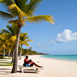 Caribbean Holidays, Dominican Republic August, Sunny all-inclusive resort on a palm-fringed Dominican Republic beach in August