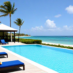 Caribbean Holidays, Dominican Republic Business Class, Elegant beachfront resort in the Dominican Republic with adults enjoying a pool and sea views