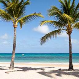 Caribbean Holidays, Dominican Republic May, Sunny Caribbean resort in the Dominican Republic in May, with palm trees, turquoise sea and relaxed holiday atmosphere