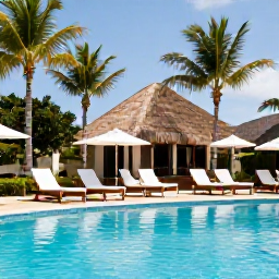 Caribbean Holidays, Dominican Republic November, Adults relaxing beside a turquoise Caribbean pool at an elegant adults-only resort in the Dominican Republic