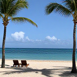 Caribbean Holidays, Dominican Republic October, A sunny Dominican Republic beach in October with palm trees, calm turquoise sea and a relaxed all-inclusive resort atmosphere