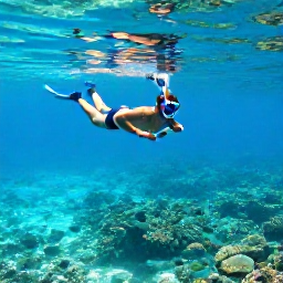 Caribbean Holidays, Dominican Republic Solo, Solo traveller snorkelling in clear Caribbean water near the Dominican Republic, colourful fish and coral visible below