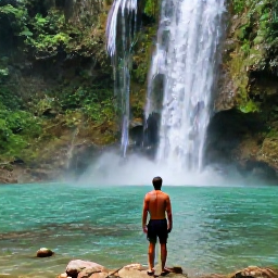 Caribbean Holidays, Dominican Republic Solo, Solo traveller visiting a Dominican Republic waterfall surrounded by lush green forest and clear natural pools