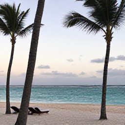 Caribbean Holidays, Dominican Spa Breaks, A tranquil luxury spa beside a turquoise Caribbean beach in Punta Cana, Dominican Republic, with palm trees and soft morning light