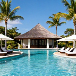 Caribbean Holidays, Dominican Spa Breaks, Luxury spa treatment beside a tropical pool at a Dominican Republic resort in August