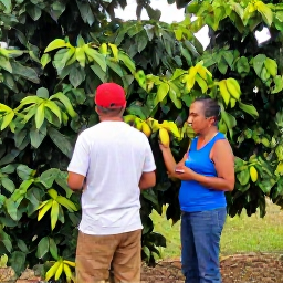 Caribbean Holidays, Dominican Tours, Traditional Dominican countryside with a coffee plantation, cocoa trees and a friendly local guide showing visitors the crops