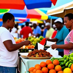 Caribbean Holidays, Dominican Tours, Traditional Dominican food, colourful market produce and friendly people in a lively Caribbean market
