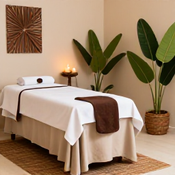 Caribbean Holidays, Dominican Wellness, Elegant Caribbean spa in the Dominican Republic with natural materials, candles, tropical greenery and a peaceful treatment room
