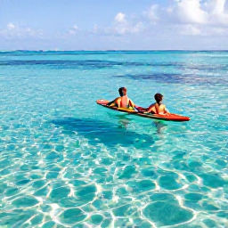 Caribbean Holidays, Family Holidays, Family snorkelling excursion near Providenciales, Turks and Caicos, with colourful fish, clear shallow water and a friendly guide