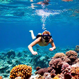Caribbean Holidays, February Adults Only, Adults snorkelling over a colourful coral reef near Providenciales, Turks and Caicos, in clear blue February water