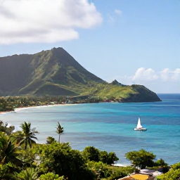 Caribbean Holidays, February Adventures, A bright Caribbean morning overlooking lush volcanic hills, turquoise sea and a small sailing boat near Saint Vincent