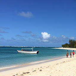 Caribbean Holidays, February Adventures, A small boat approaching a quiet tropical cay in Turks and Caicos, with sandy beaches, calm blue sea and visitors exploring a remote shoreline