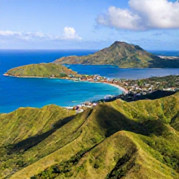 Caribbean Holidays, February Adventures, Aerial view of Saint Vincent and the Grenadines with green volcanic hills, turquoise sea and scattered islands in bright February sunshine