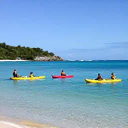 Caribbean Holidays, February Adventures, Kayakers and snorkellers exploring calm turquoise water beside the coast of Nevis