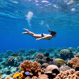 Caribbean Holidays, February Adventures, Snorkeller swimming above a clear coral reef in Cura&ccedil;ao with tropical fish and sunlight filtering through the water
