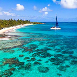 Caribbean Holidays, February All Inclusive, Caribbean holiday activities in February including snorkelling over a colourful reef, a catamaran at sea and a scenic island coastline