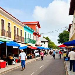 Caribbean Holidays, February Backpacking, Budget traveller exploring a colourful Caribbean town, with colonial buildings, market stalls and friendly local people