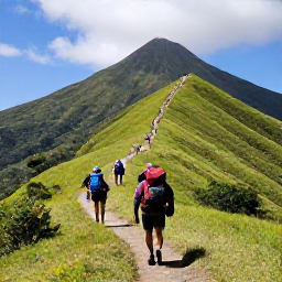Caribbean Holidays, February Backpacking, Hikers crossing a green mountain trail on Saint Kitts beneath Mount Liamuiga