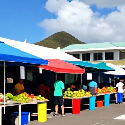 Caribbean Holidays, February Backpacking, Local market in Kingstown, Saint Vincent, with fresh tropical fruit, colourful stalls and friendly island life