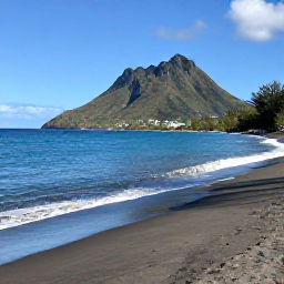 Caribbean Holidays, February Backpacking, Quiet black sand beach and turquoise Caribbean water on Montserrat in February