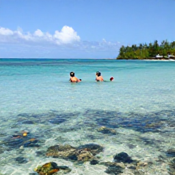 Caribbean Holidays, February Beach Holidays, A couple snorkelling in clear Caribbean water near a quiet Saint Kitts beach, with colourful fish and coral below