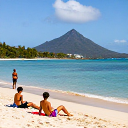 Caribbean Holidays, February Beach Holidays, Travellers relaxing on golden sand at Cockleshell Bay, Saint Kitts, with Nevis Peak visible across the water