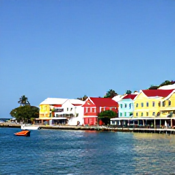 Caribbean Holidays, February Beaches, Colourful waterfront buildings and small boats in Charlotte Amalie, St Thomas, under a clear blue sky