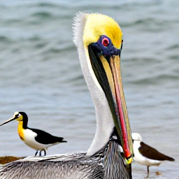 Caribbean Holidays, February Birdwatching, Close-up of a brown pelican, green-throated carib and small wading birds in a Caribbean island habitat