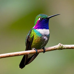 Caribbean Holidays, February Birdwatching, Colourful hummingbird perched on a branch in the rainforest at Asa Wright Nature Centre, Trinidad