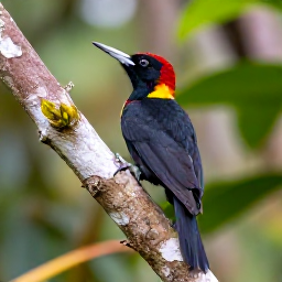 Caribbean Holidays, February Birdwatching, Guadeloupe endemic birds in dense rainforest, including the Guadeloupe woodpecker perched on a tree branch