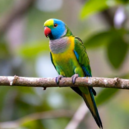 Caribbean Holidays, February Birdwatching, The endemic Hispaniolan parrot perched on a branch in a lush Dominican Republic mountain forest