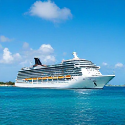 Caribbean Holidays, February Caribbean Cruise, Colourful Port of Spain waterfront and Caribbean cruise ship under bright February sunshine