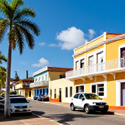 Caribbean Holidays, February City Breaks, Historic buildings, palm trees and a lively street scene in downtown Port of Spain, Trinidad