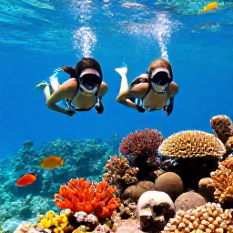 Caribbean Holidays, February Couples, Couple snorkelling in clear turquoise water beside colourful coral and tropical fish near St John