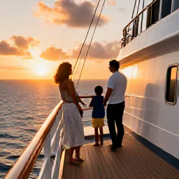 Caribbean Holidays, February Cruises, A couple enjoying an open-air cruise ship deck at sunset, with the Caribbean Sea surrounding the vessel