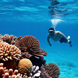 Caribbean Holidays, February Cruises, A snorkeller viewing colourful coral and tropical fish in exceptionally clear turquoise water near the Turks and Caicos Islands